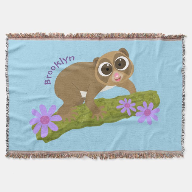 Couverture Joli lenteur loris sur dessin de branche (Devant)