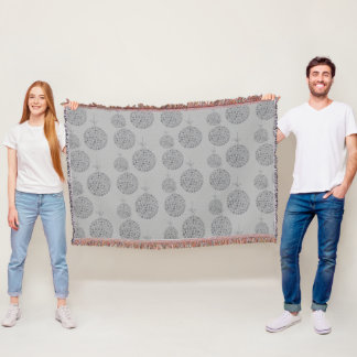 Couverture Joli Monochromatique Gris Motif de boules de Noël