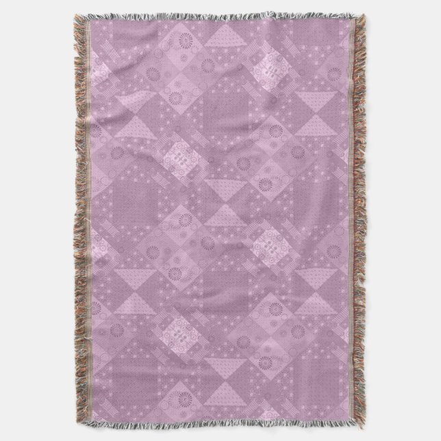Couverture joli patchwork traditionnel lilas uni (devant Vertical)