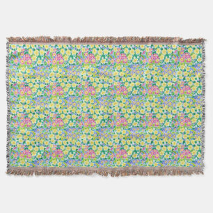 Couverture Joli Pink, Bleu, Primroses Jaunes Jaune Blanche