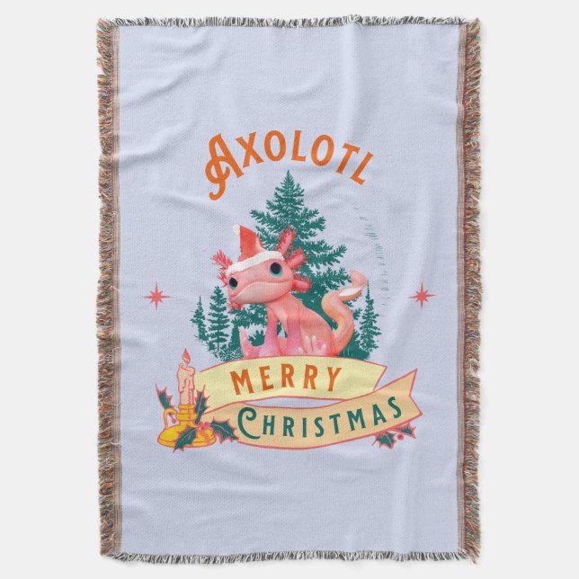Couverture Jolie Axolotl Joyeux Noël Art de Fêtes (devant Vertical)