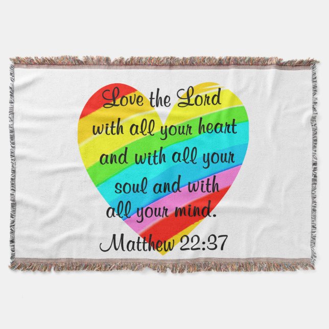 COUVERTURE JOLIE MATTHEW 22:37 LOVE HEART DESIGN (Devant)