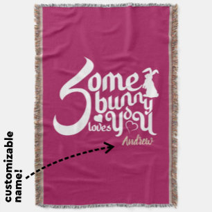 Couverture Jolie typographie de lapin blanc et magenta Pun