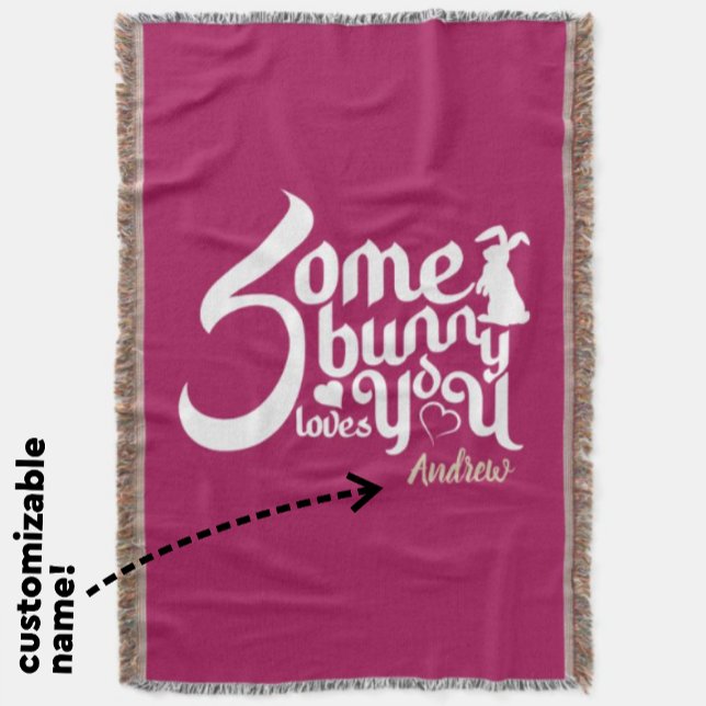 Couverture Jolie typographie de lapin blanc et magenta Pun (Créateur téléchargé)
