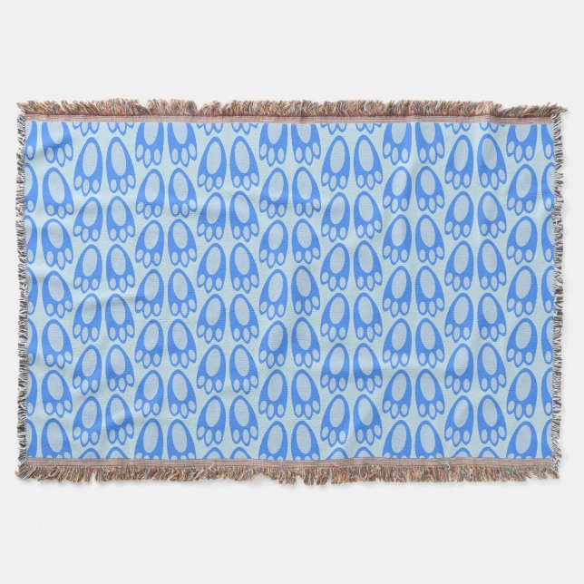 Couverture Jolis pieds de lapin bleu bébé garçon motif de Pâq (Devant)