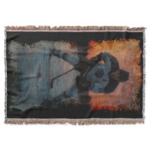 Joueur de hockey sur glace au coucher du soleil