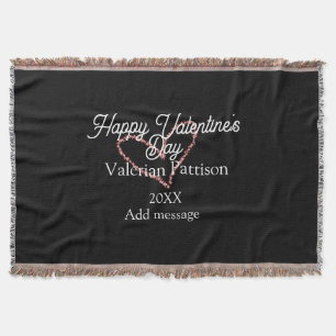 Couverture Joyeuse Saint-Valentin cœur rouge paillettes nom n