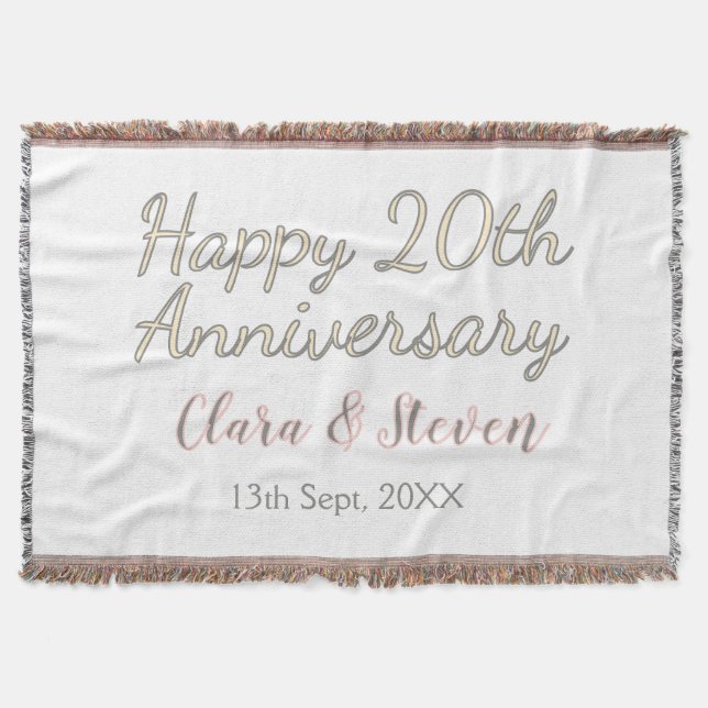 COUVERTURE JOYEUX 20E ANNIVERSAIRE DE MARIAGE NOM ROSE GRIS P (Devant)