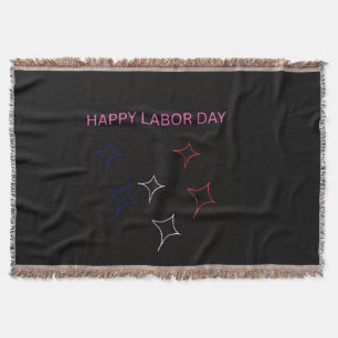 Couverture Joyeux Labor Day Étoiles Patriotiques Plaid