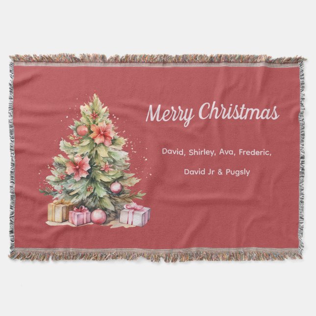 Couverture Joyeux Noël Arbre de Noël Personnalisé (Devant)
