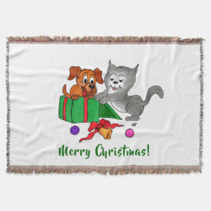 Couverture Joyeux Noël avec chat et chiot