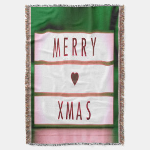 Couverture Joyeux Noël XMAS Vert et Rouge