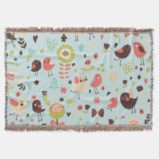 Couverture Joyeux oiseaux dans les champs de fleurs Jeter la
