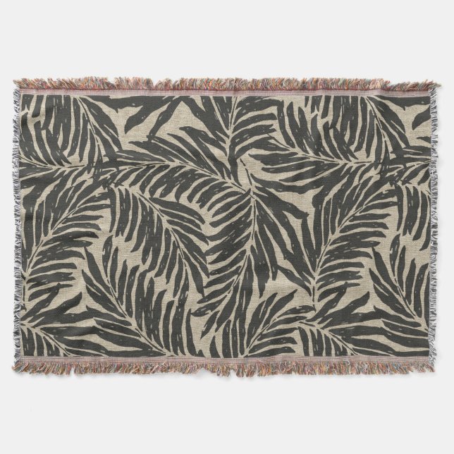 Couverture Kahanu Palms Hawaiian Linen Texture (Devant)
