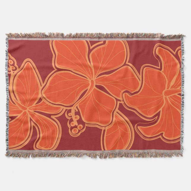Couverture Kailua Hibiscus Hawaiian Floral Thon Blanket (Devant)