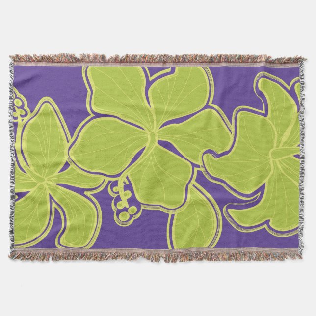 Couverture Kailua Hibiscus Hawaiian Floral Thon Blanket (Devant)