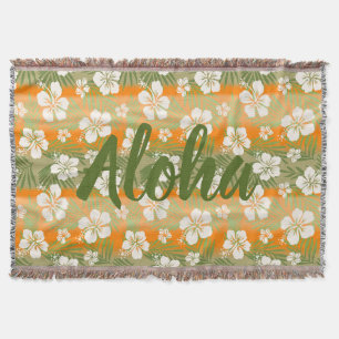 Couverture Kalani Tie Dye Mélange Hibiscus Tropical - Orange