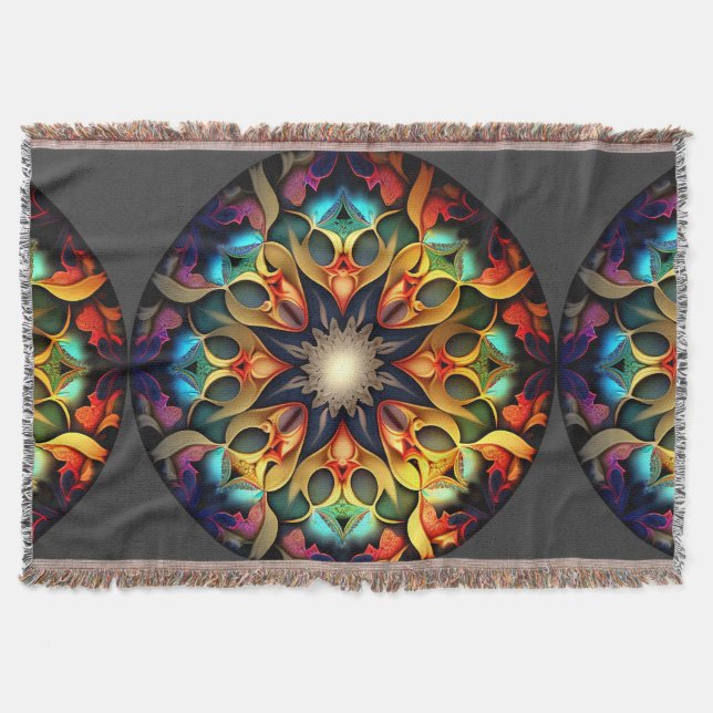 Couverture Kaleidoscope Mandala Flower Design-23091 (Devant)