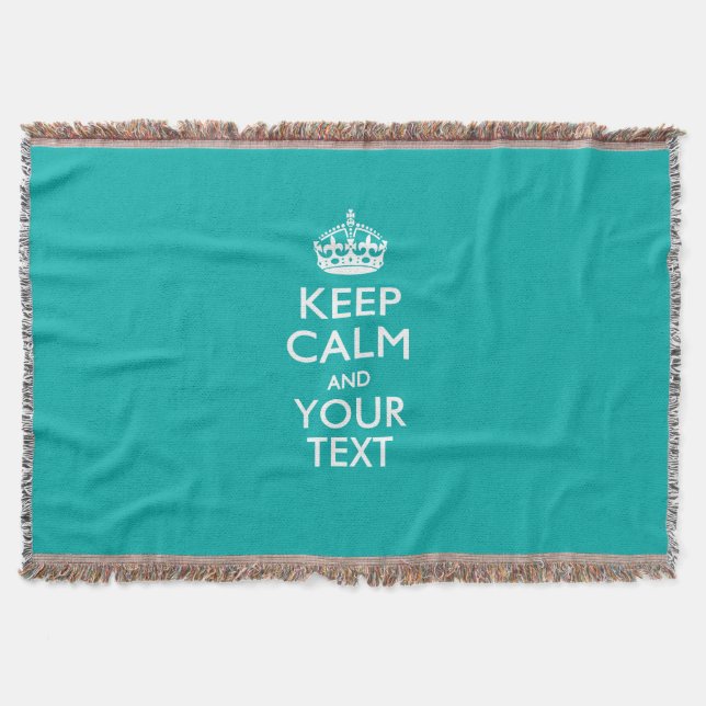 Couverture Keep Calm and Your Text on Peacock Turquoise (Devant)
