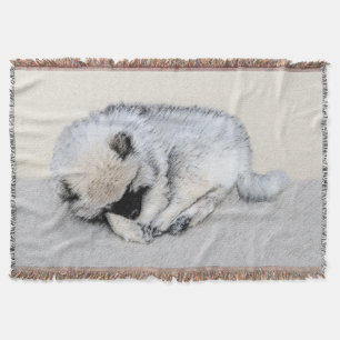 Couverture Keeshond Sleeping Puppy Peinture Chien Art origina