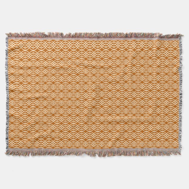 Couverture Kimono imprimé, terre cuite et pêche (Devant)