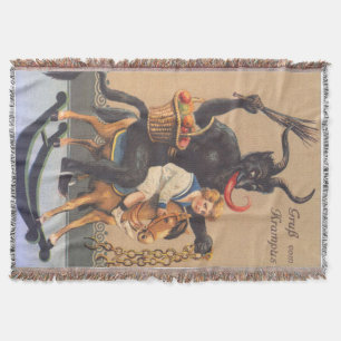 Couverture Krampus Équitation Hobbyhorse Avec Garçon