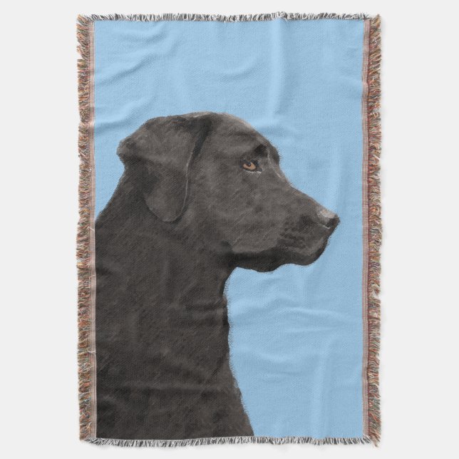 Couverture Labrador Retriever Black Peinture Original Chien A (devant Vertical)