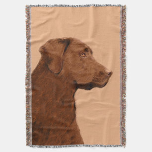 Couverture Labrador Retriever (Chocolat) Peinture - Chien Art