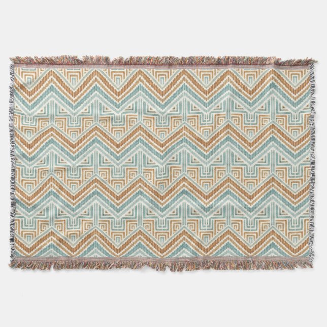 Couverture Labyrinthe côtier aquarelle aqua & terracotta (Devant)