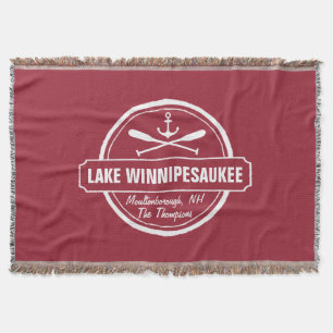 Couverture Lac Winnipesaukee NH ville personnalisée, nom, anc