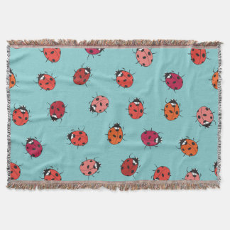 Couverture Ladybugs, arrière - plan bleu, charmant patte sans