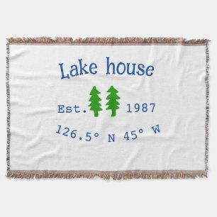 Couverture Lake house et. Date année coordonnées personnalisé