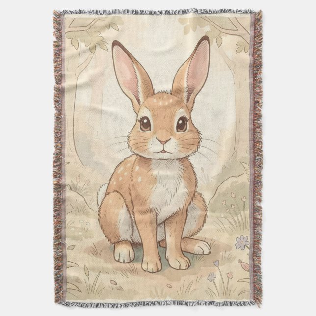 Couverture Lapin brun mignon dans une forêt (devant Vertical)