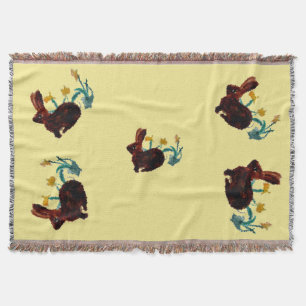 Couverture Lapin de printemps Jonquilles Personnalisable