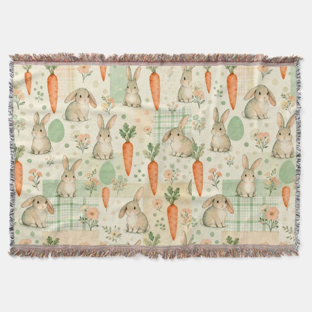 Couverture Lapin mignon & motif Cottage Carotte (1) (Devant)