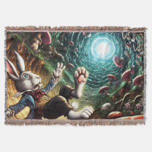 Couverture Lapin Paniqué Tombant Dans Le Trou De Lapin