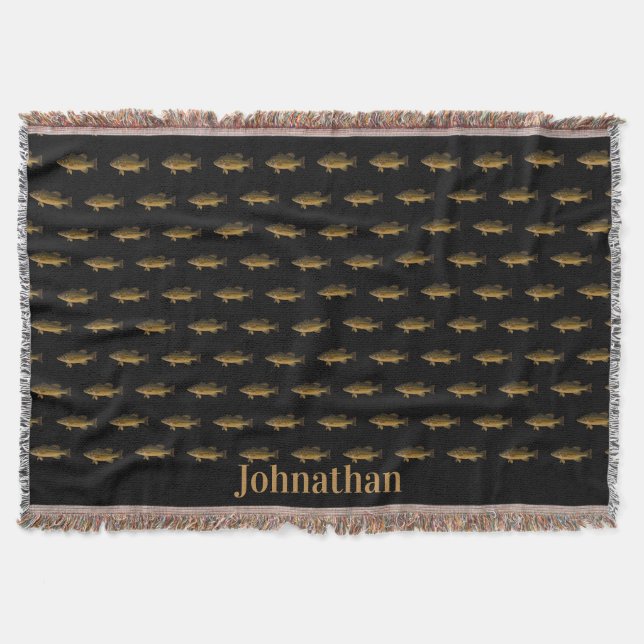 Couverture Largemouth Bass Fish Pattern Black (Devant)