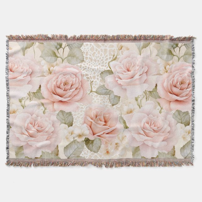 Couverture Lavage de mariage floral de roses roses blush à la (Devant)