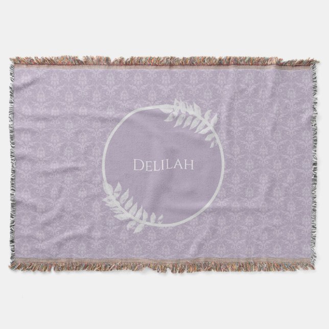Couverture Lavande Elegant Damask Personnalisé (Devant)