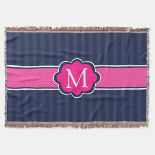 Couverture Le bleu marine barre le monogramme de coutume de