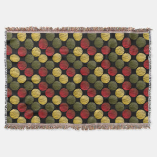 Couverture Le griffonnage Ikat entoure   rouge, vert, or
