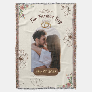 Couverture Le Jour Parfait Photo de Mariage Personnalisée ave