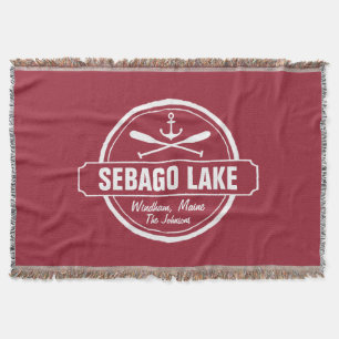 COUVERTURE LE MAINE DU LAC DE SEBAGO PERSONNALISÉ VILLE ET N