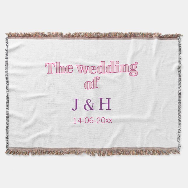 Couverture Le mariage du nom de couple lettre initiale date (Devant)