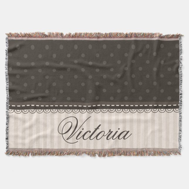 Couverture Le pois en ivoire élégant de brun de beige conçoit (Devant)