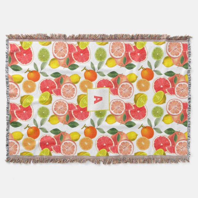 Couverture Lemon  Floral white daisy Pattern monogram (Devant)