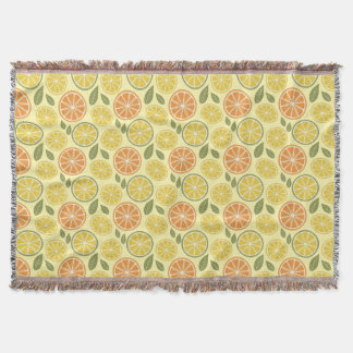 Couverture Lemon leaves white yellow Pattern