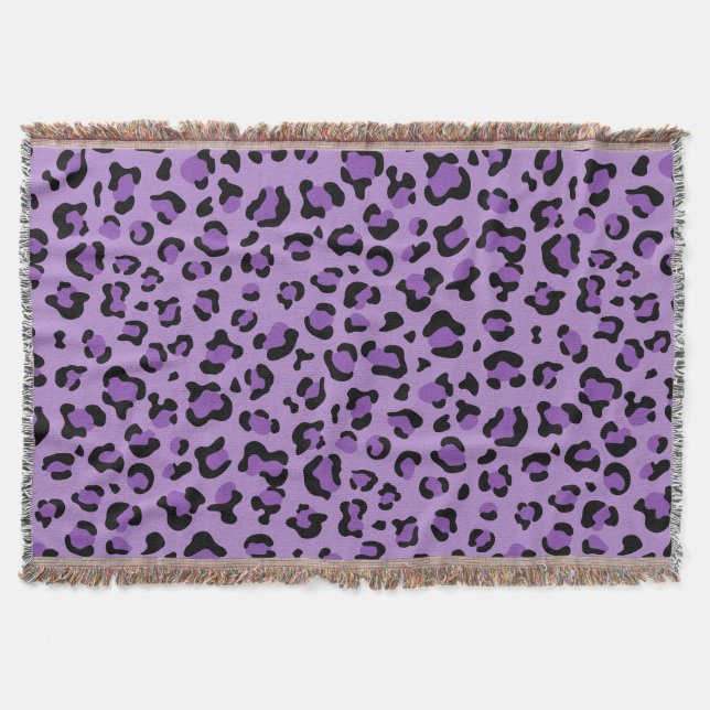 Couverture Leopard Print, Léopard Spots, Purple Leopard (Devant)
