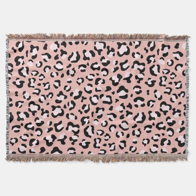 Couverture Léopard Print, Léopard Spots, Rose Léopard (Devant)