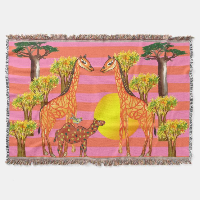 Couverture Les amis de Giraffe Jeter Blanket (Devant)